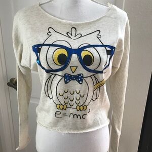 Sidecca “Nerdy Owl” Sweatshirt Sz Med